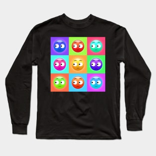 Side Eye Face Emoji | Pop Art Long Sleeve T-Shirt